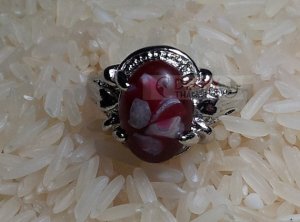 Art Paint Red Stone Ring by handmade