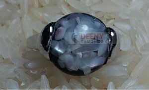 Black&White Stone Ring by handmade