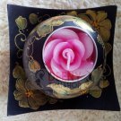Green golden Art painting pot Candle Kala by handmade