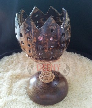 Flower Pot Carve Kala put Candle by handmade