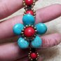 Blue flower stone bracelet by handmade