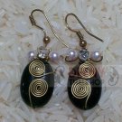 Green stones earring by handmade