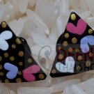 Heart art painting kala earring by handmade