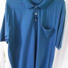 CLAYBROOKE  DEEP AQUA SHORT SLEEVE, 3 BUTTONED COLLARED NECK SIZE XL