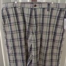 IZOD FLAT FRONT NAVY/GREEN (WARM PEA) PLAID MEN'S SHORTS SIZE 38W NWT