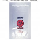 6" X 10"  3 WALL TAMPER EVIDENT SPECIMEN BAGS 2.0 Mil 1000/Case PRINT- BIOHAZARD