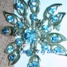 Blue stone pin and earring set