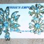 Blue stone pin and earring set