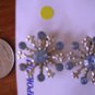 Blue stone pin and earring set