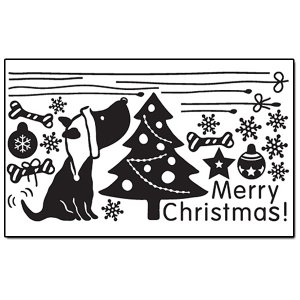 CHRISTMAS TREE DOG ORNAMENTS HEARTS VINYL DECAL sticker