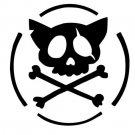 skull kitty bones sticker