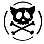 skull kitty bones sticker