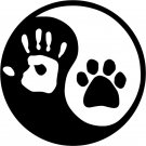 YIN YANG DOG HAND STICKER
