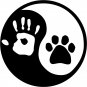 YIN YANG DOG HAND STICKER
