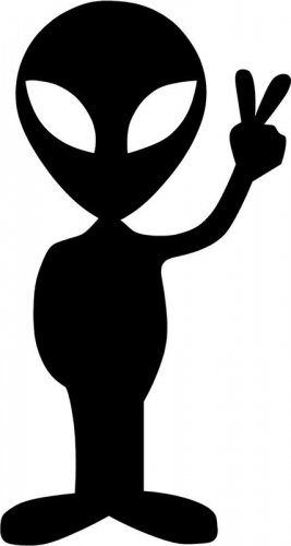 PEACE ALIEN STICKER
