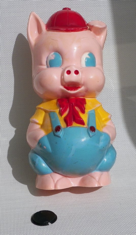 Vintage Porky Pig Piggy Bank Ancient Carnival Prize Ideal I 2317