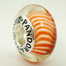 Awesome European Bead Orange Candy Stripes