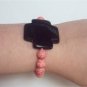 Large Black Agate Cross with Dyed Howlite