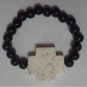 Howlite beige with Brown veins, Obsidian beads