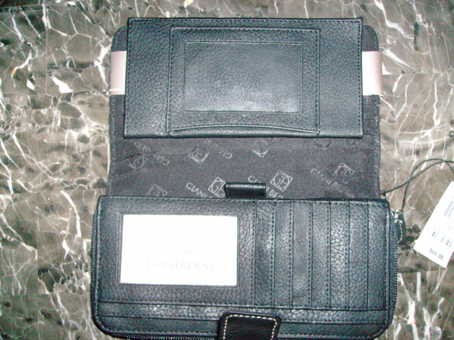 Giani Bernini Black Leather Portfolio Wallet