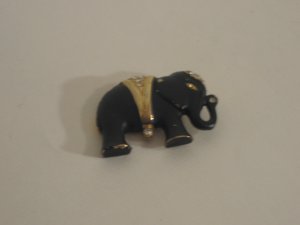 Black Elephant Brooch