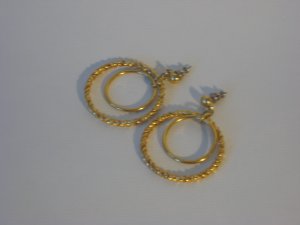 Gold Double Loop Earrings