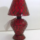 CHRISTMAS DECORATION HOME DECOR TEALIGHT HOLDER SET OF 2 RED GLASS NEW