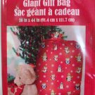 CHRISTMAS GIFT WRAPPING BAG GIANT GIFT BAG RED WITH SNOWFLAKES NIB