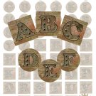 Digital Alphabet Set Jewelry Pendants Magnets Printable Download Collage Sheet