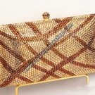 Brown Gold Pillow Crystal Purse