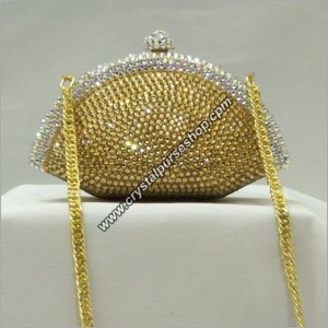 Golden Bird Crystal Purse