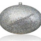Ostrich Egg Silver Crystal Evening Bag