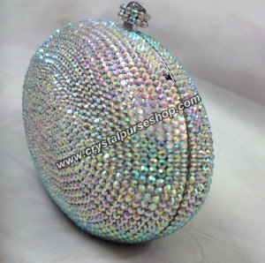 Silver AB Crystal Evening Bag