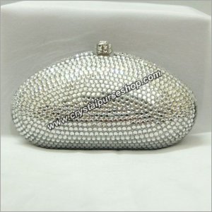 Silver Egg Crystal Purse
