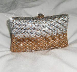 Silver Golden Pillow Crystal Purse