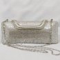 Long Silver Crystallized Clutch Purse