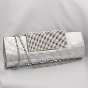 BRIDAL MIRROR SWAROVSKI CRYSTALLIZED EVENING CLUTCH PURSE