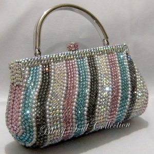 Light Multi Wave Pearl Clutch Bag