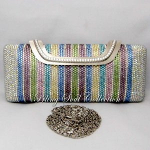Light Multi Color Long Evening Bag