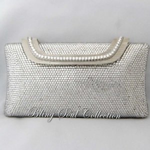 Long Pillow Crystal Evening Bag