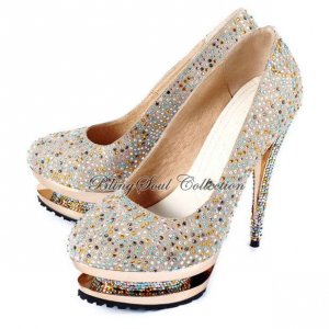 Gorgeous Multicolor Crystal Shoes
