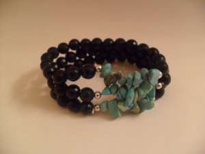 black  and turquoise