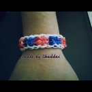 American Flag Colors Rainbowloom Bracelet Glow in the Dark
