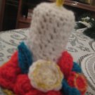 Crochet Christmas Candle with flowers
