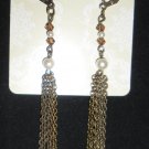 Antique Gold Dangle Earrings with Swarovski crystal