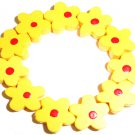 Childrens Wooden Flower Bracelet - Dark Yellow