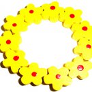 Childrens Wooden Flower Bracelet - Bright Yellow