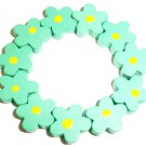 Childrens Wooden Flower Bracelet - Green