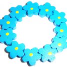 Childrens Wooden Flower Bracelet - Blue
