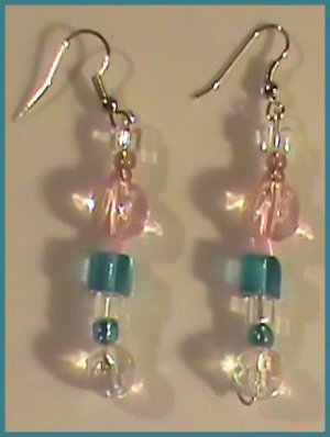 Pink and Baby Blue earrings